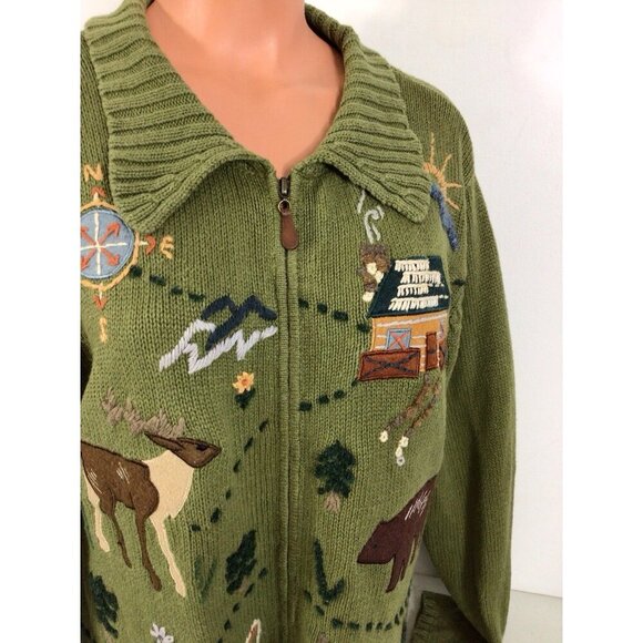 Vermont Country Store Sweater Full Zip Womens Medium - Picture 2 of 6